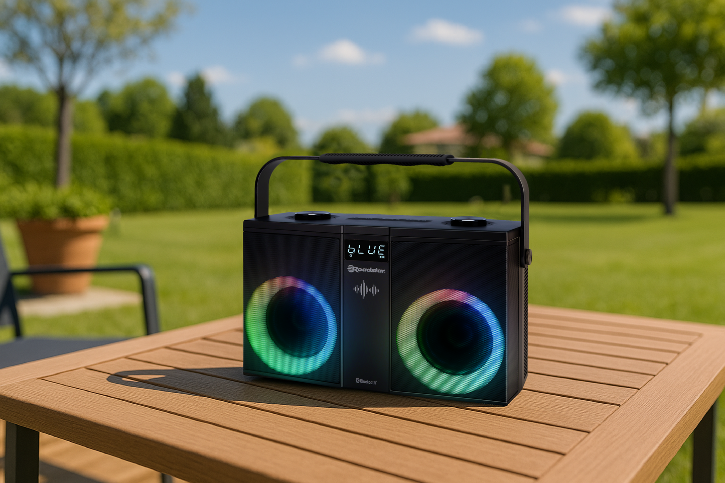 Roadstar DJ-390BT – Portable Bluetooth Speaker with Mic & TWS