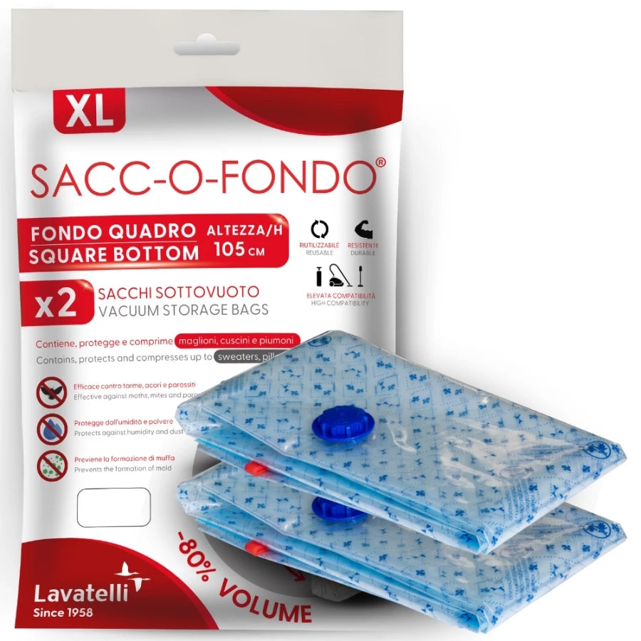 LAV-527 SACC-O-FONDO Vakuum-Aufbewahrungsbeutel 80×105×35cm 2er Set – (XL)