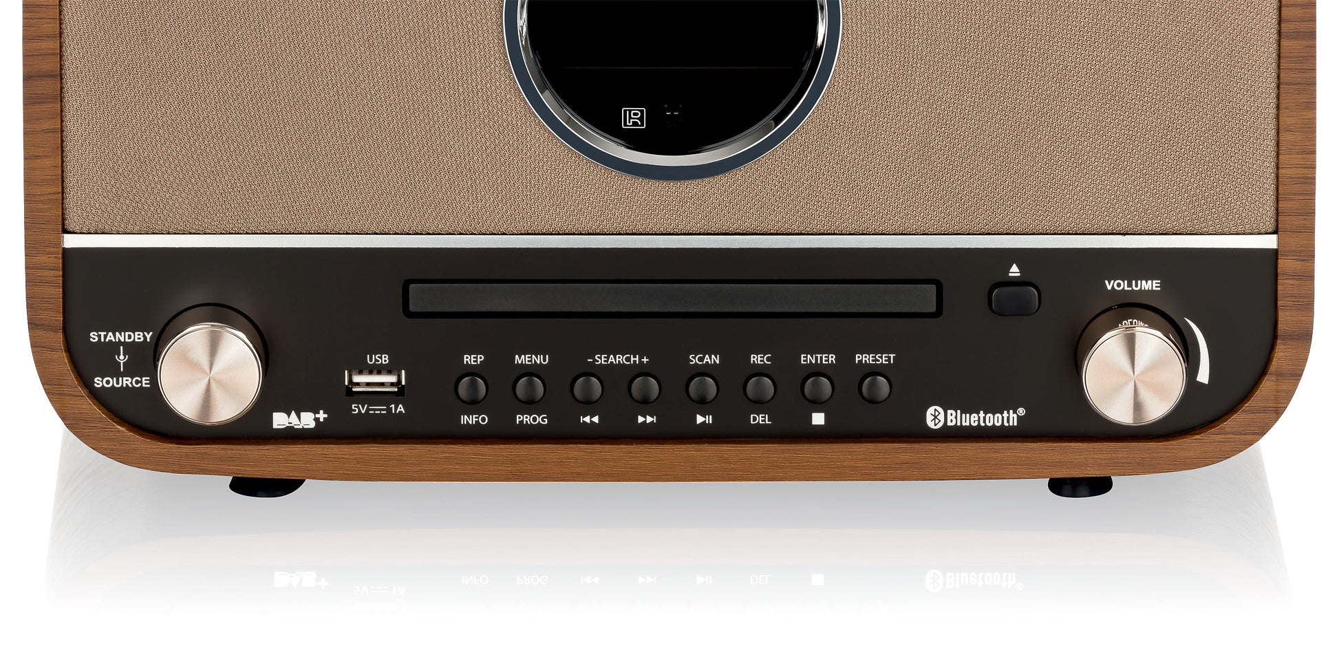 Roadstar DAB nostalgie retro-radio met Bluetooth en CD / MP3-speler in houten behuizing met wekfunctie Scherm rond hout Roadstar DAB nostalgie retro-radio met Bluetooth en CD / MP3-speler in houten behuizing met wekfunctie Scherm rond hout